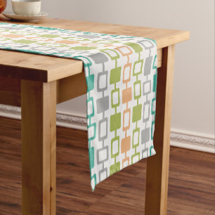Mid Century Modern Square Columns Short Table Runner