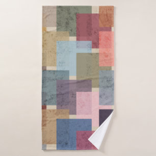 Mid Century Modern Squares Bath Towel