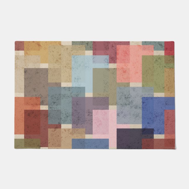 Mid Century Modern Squares Doormat (Front)