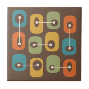 Mid Century Modern Squishy Cubes Ceramic Tile