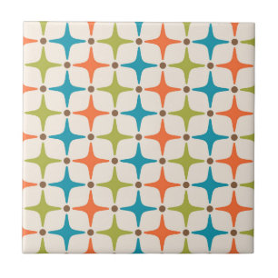 Mid Century Modern Star Pattern Ceramic Tile