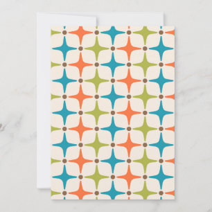 Mid Century Modern Star Pattern Holiday Card