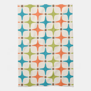Mid Century Modern Star Pattern Tea Towel