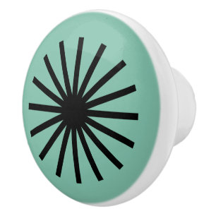 Mid Century Modern Starburst Ceramic Knob