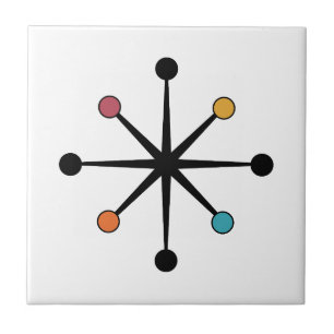 Mid Century Modern Starburst Ceramic Tile