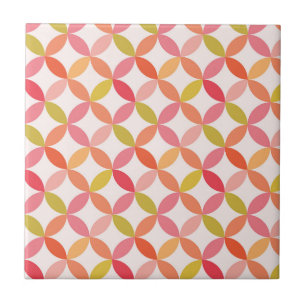 Mid century modern starburst circle   ceramic tile