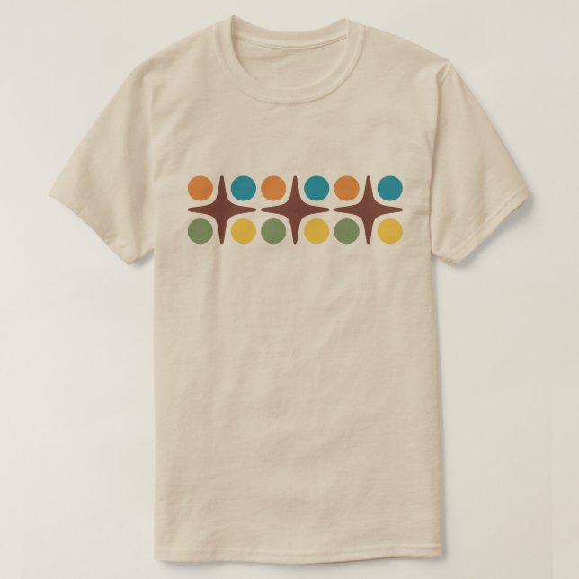 Mid Century Modern Starburst Design T-Shirt (Design Front)