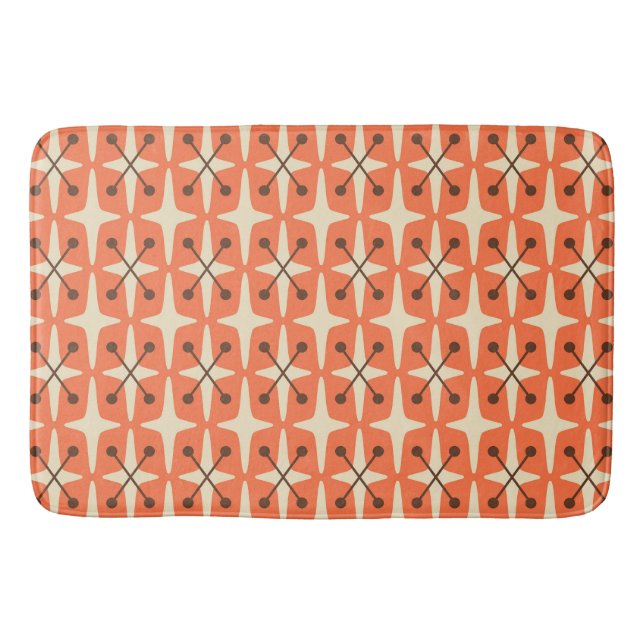 Mid Century Modern Starburst Pattern Bath Mat (Front)