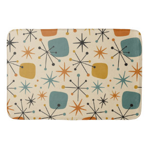 Mid Century Modern Starburst Pattern Bath Mat