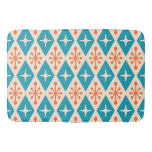 Mid-Century Modern Starburst Pattern Bath Mat