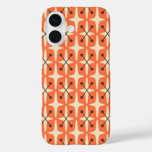 Mid Century Modern Starburst Pattern iPhone 16 Case
