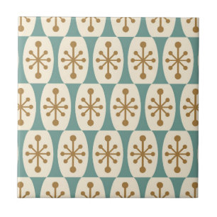 Mid Century Modern Starburst Pattern Ceramic Tile
