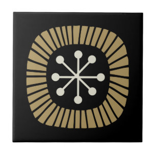 Mid Century Modern Starburst Pattern Ceramic Tile