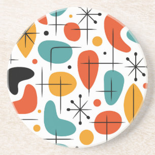 Mid Century Modern Starburst Pattern Coaster