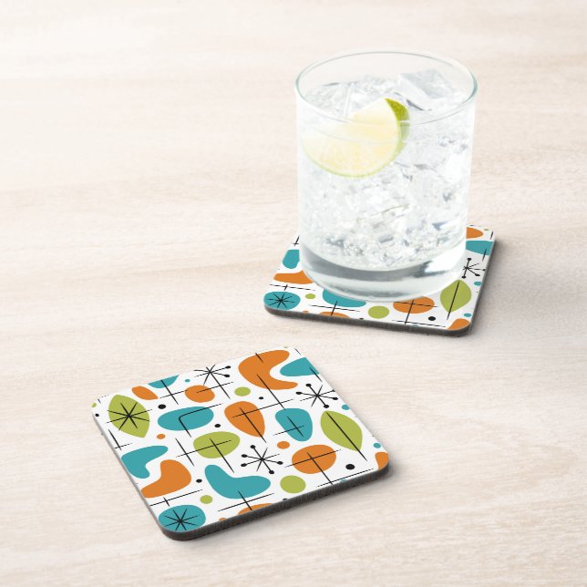 Mid Century Modern Starburst Pattern Coaster (Right Side)