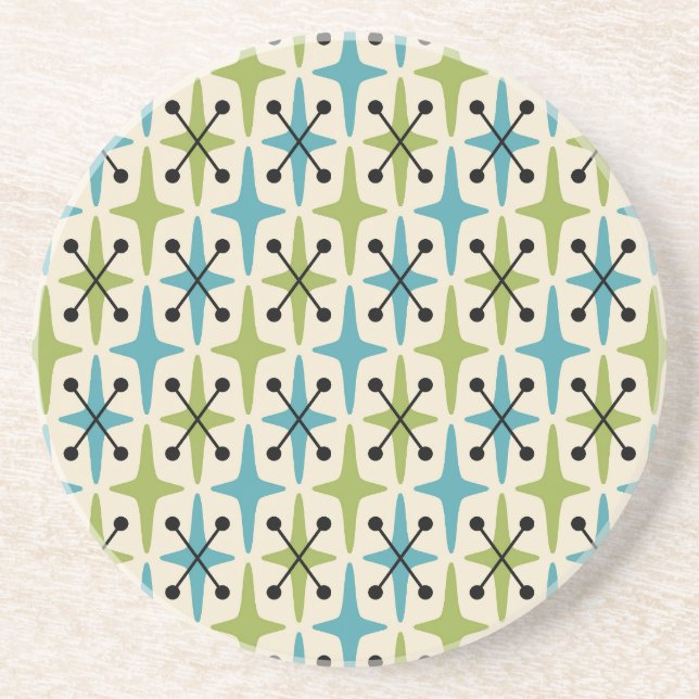 Mid Century Modern Starburst Pattern Coaster (Front)