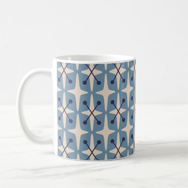 Mid Century Modern Starburst Pattern Coffee Mug (Left)