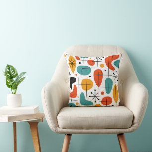 Mid Century Modern Starburst Pattern Cushion