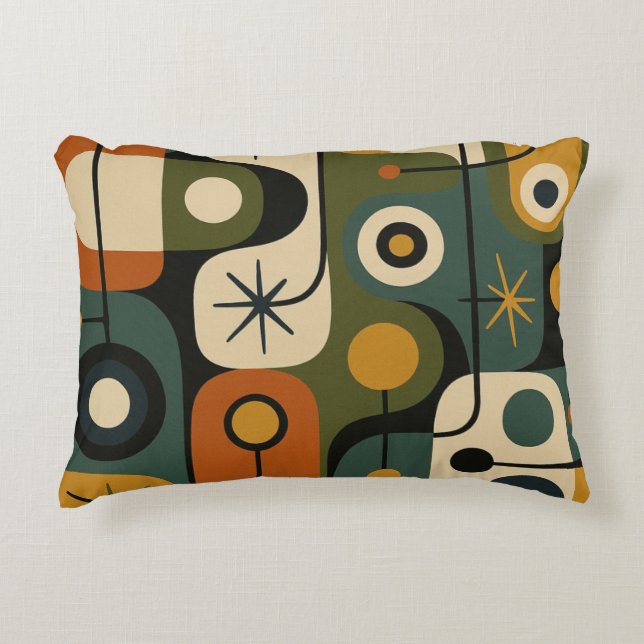Mid Century Modern Starburst Pattern Decorative Cushion (Front)