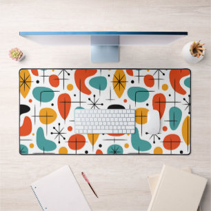 Mid Century Modern Starburst Pattern Desk Mat