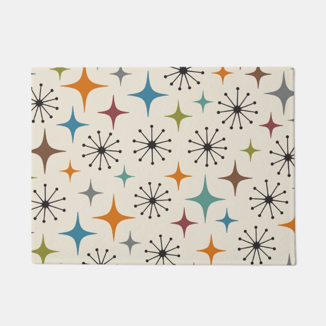 Mid Century Modern Starburst Pattern Doormat (Front)