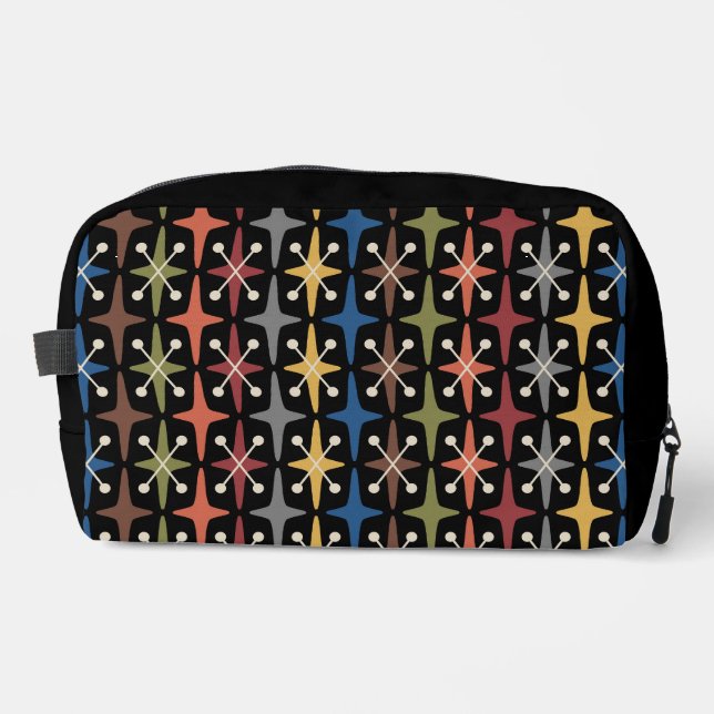 Mid Century Modern Starburst Pattern Dopp Kit (Front)