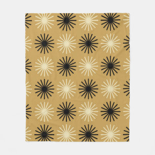 Mid Century Modern Starburst Pattern Fleece Blanket