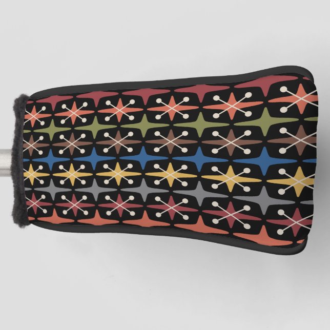 Mid Century Modern Starburst Pattern Golf Head Cover (Front)
