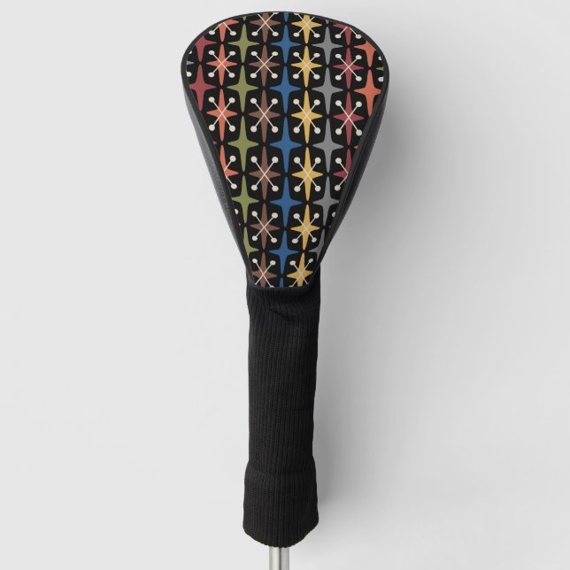 Mid Century Modern Starburst Pattern Golf Head Cover (Front)