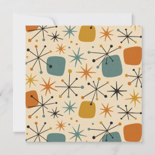 Mid Century Modern Starburst Pattern Invitation