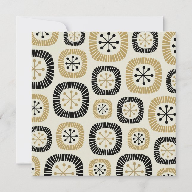 Mid Century Modern Starburst Pattern Invitation (Front)