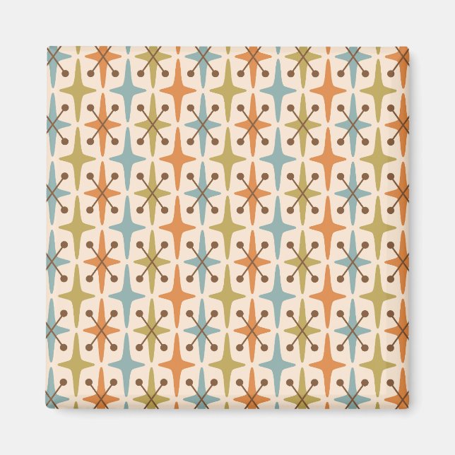 Mid Century Modern Starburst Pattern Magnet (Front)