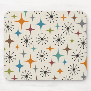 Mid Century Modern Starburst Pattern Mouse Pad
