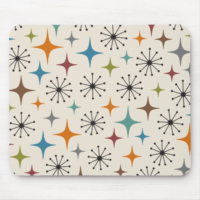 Mid Century Modern Starburst Pattern Mouse Pad (Front)