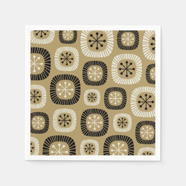 Mid Century Modern Starburst Pattern Napkin (Front)