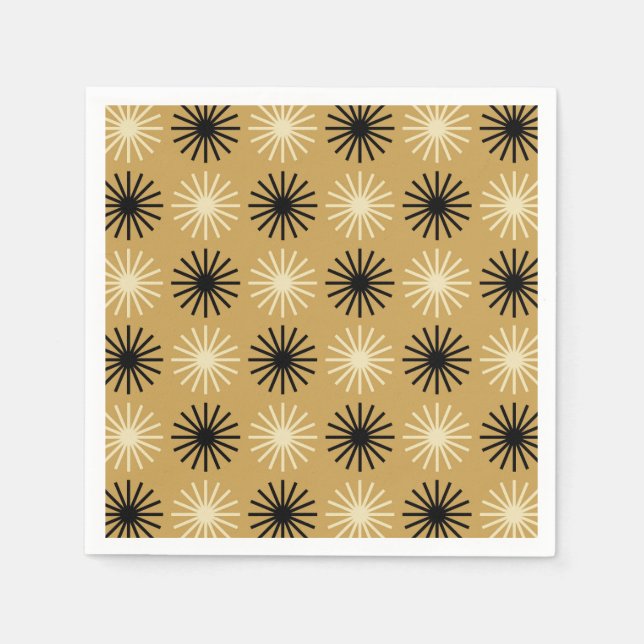 Mid Century Modern Starburst Pattern Napkin (Front)