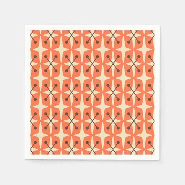 Mid Century Modern Starburst Pattern Napkin (Front)