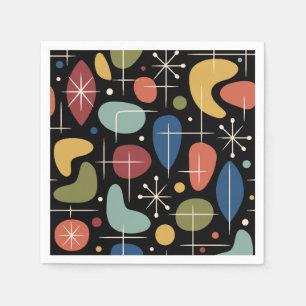 Mid Century Modern Starburst Pattern Napkin
