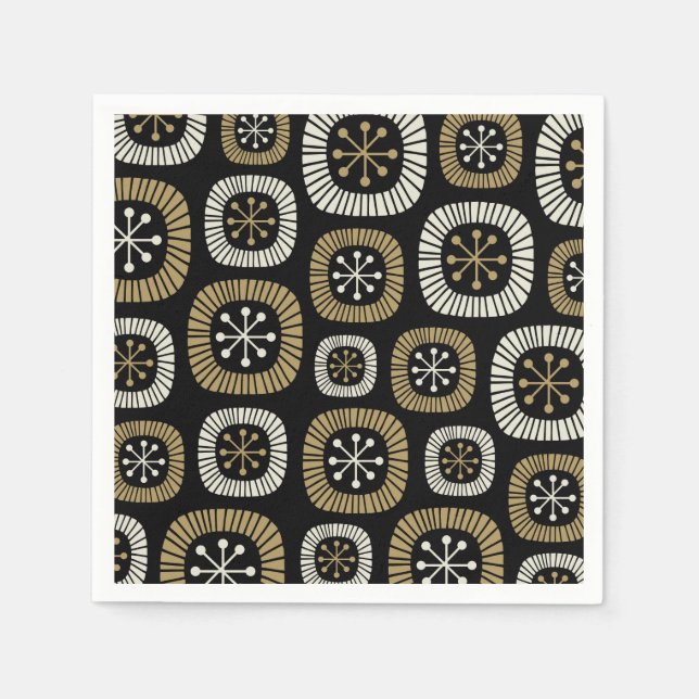 Mid Century Modern Starburst Pattern Napkin (Front)