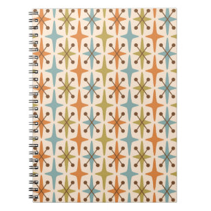 Mid Century Modern Starburst Pattern Notebook