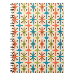 Mid Century Modern Starburst Pattern Notebook