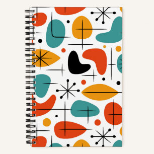 Mid Century Modern Starburst Pattern Notebook