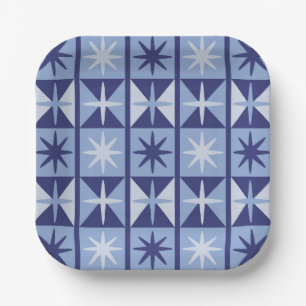 Mid Century Modern Starburst Pattern Paper Plate