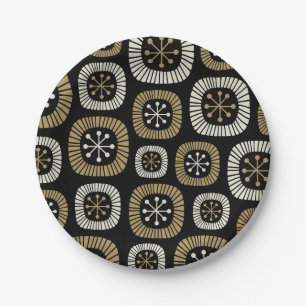 Mid Century Modern Starburst Pattern Paper Plate