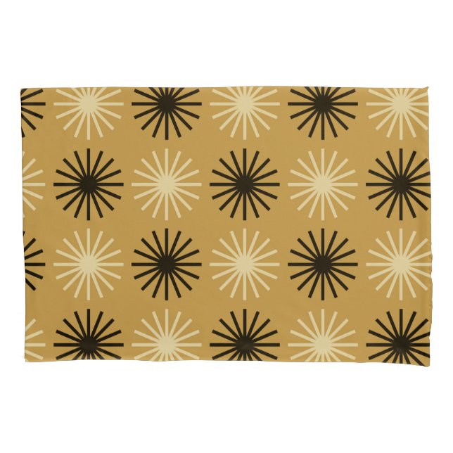 Mid Century Modern Starburst Pattern Pillowcase (Front-Left)