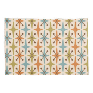 Mid Century Modern Starburst Pattern Pillowcase