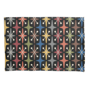 Mid Century Modern Starburst Pattern Pillowcase