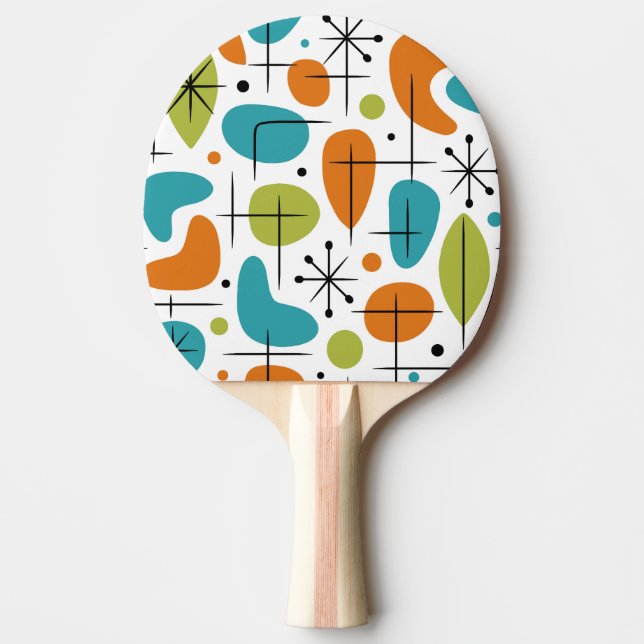 Mid Century Modern Starburst Pattern Ping Pong Paddle (Front)