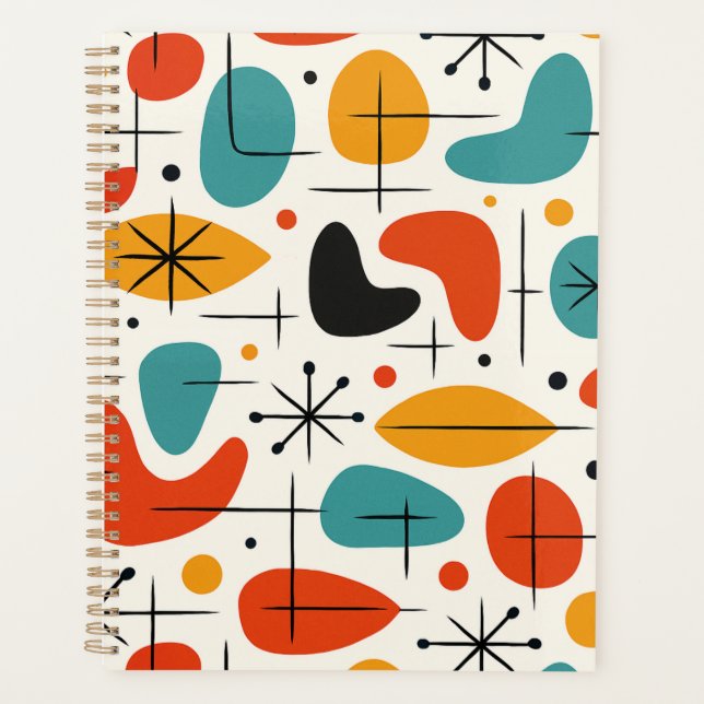 Mid Century Modern Starburst Pattern Planner (Front)