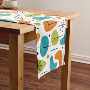 Mid Century Modern Starburst Pattern Short Table Runner